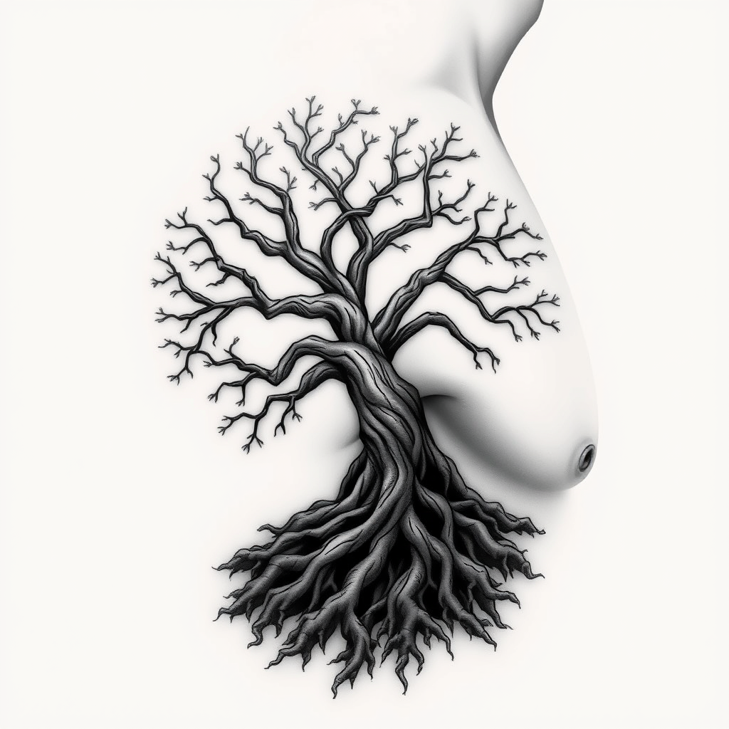 Raízes Resilientes: Uma Tatuagem de Árvore